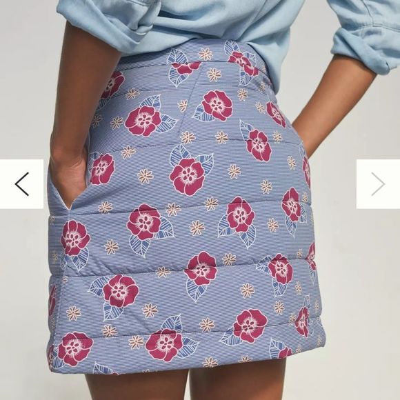 Anthropologie Carleen Floral Quilted Mini Skirt - Picture 4 of 8